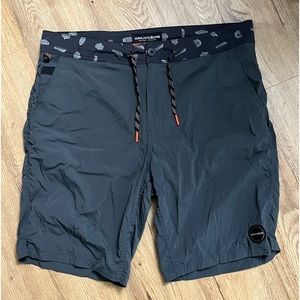 Grundens Sidereal Board Shorts Black Tie Waist